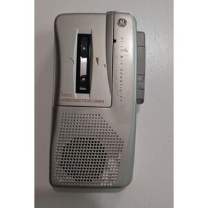 GE 3-5373 Microcassette Recorder Handheld Dictation Silver Vintage GE 3-5373